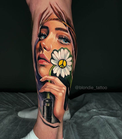 colorful girl tattoo