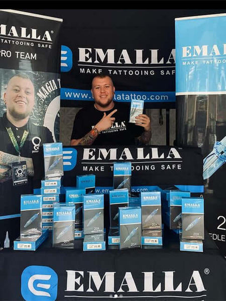 emalla product showing at buga tattoo festival in Colombia