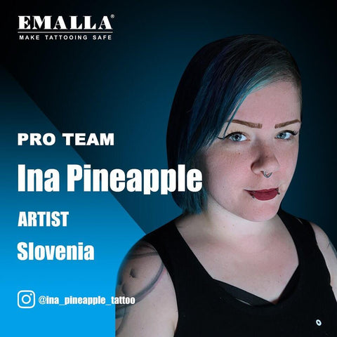 Emalla sponsored tattoo artist Ina Pineapple