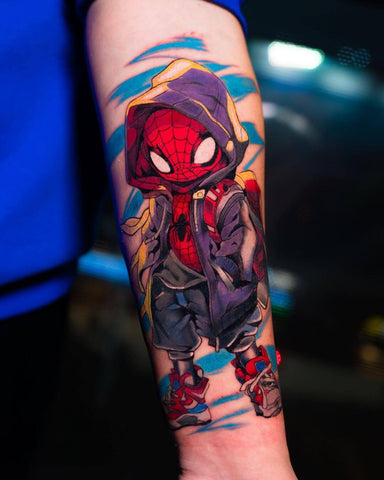 Colorful Anime Tattoos: Spider-Man