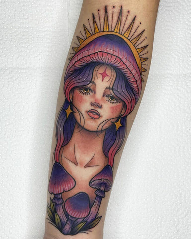 Colorful tattoo works of girl patterns