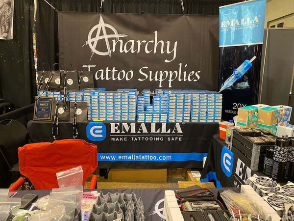 Emalla tattoo brand showing at nix tattoo show in Canada