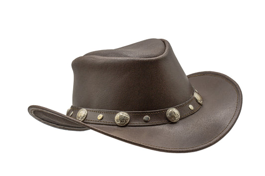 HADZAM Outback Chapeau de Cowboy malléable en Cuir Durable pour Homme, Chapeau Western, Chapeaux Western pour Homme