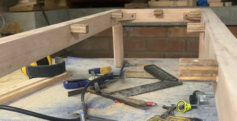 Custom furniture side cabinet tasmanian oak legs construction