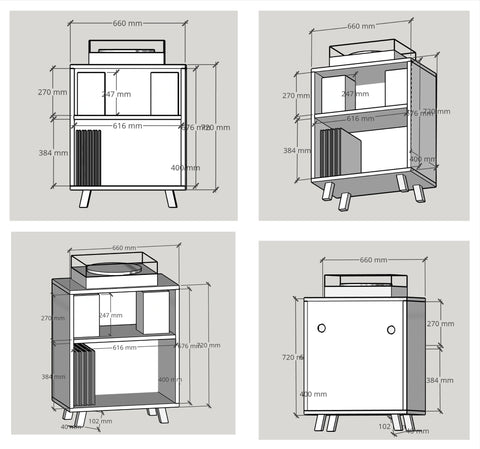 3d sketches of custom furniture for The wattle Road