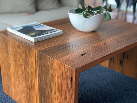 coffee table made from reclaimed Australian hardwood