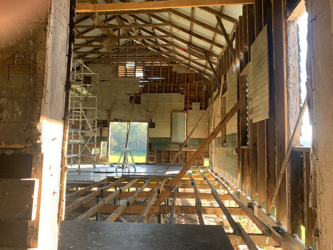 Old timber barn in Bodalla NSW_inside