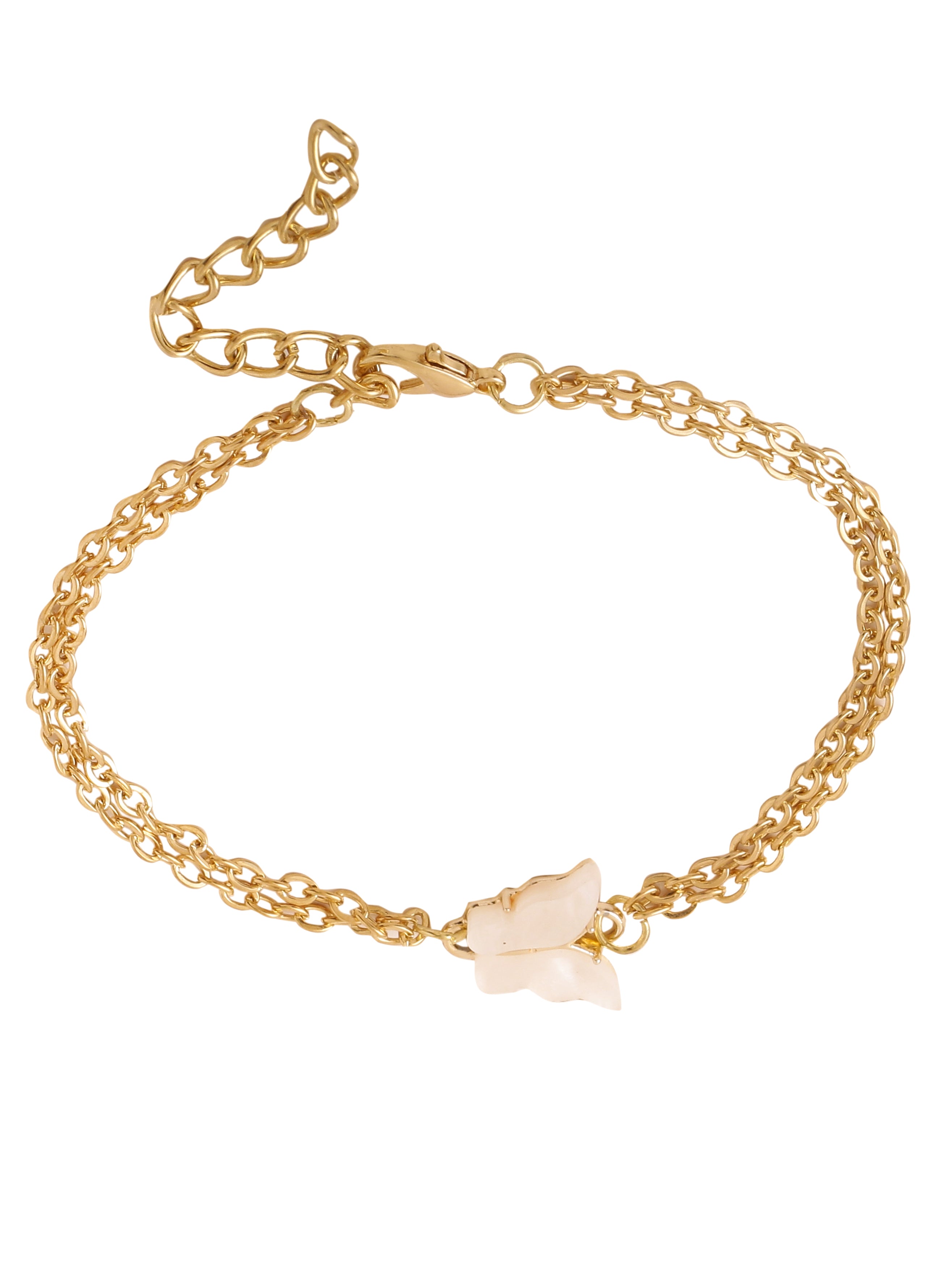 Gold Plated Butterfly Design Chain Bracelet For Women  kashwini