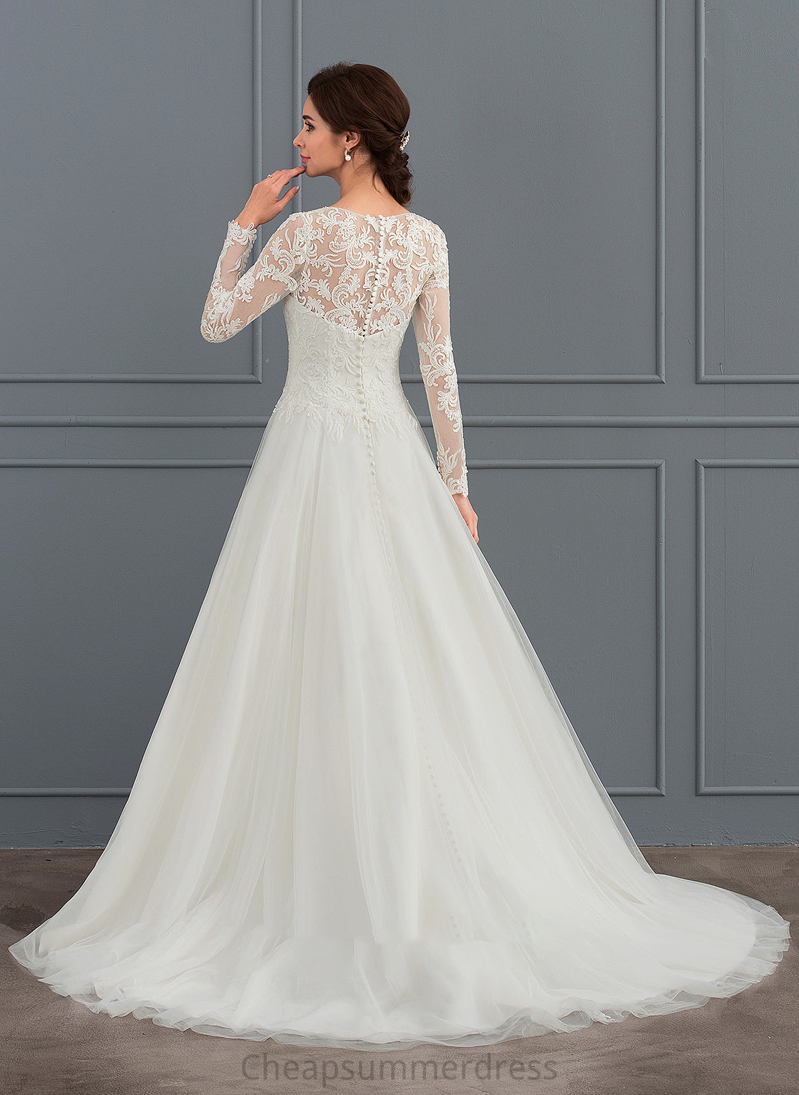 Buy cheap Wedding Train Wedding Dresses Tulle Hayden Dress Sweep Ball ...