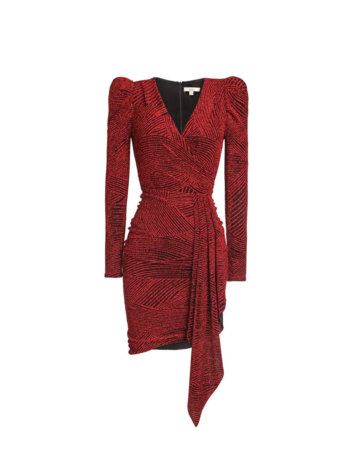 Luxury fitted  Red and Black Striped Cocktail Dress