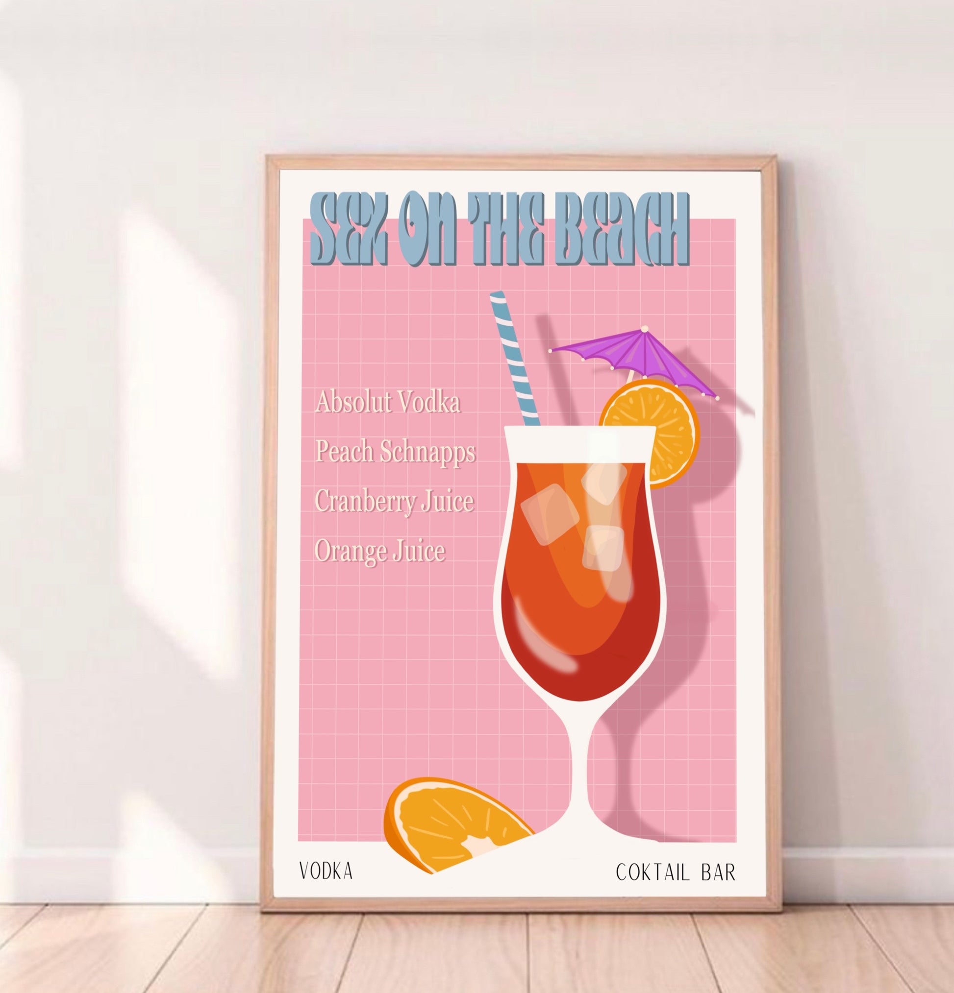 Sex On The Beach Print Affiche De Bar Décoration Murale Affiche D Juliejdesign 