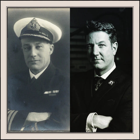 Marcus’ great-uncle, Captain George Gibbons CBE RD RNR (pictured left, next to his great-nephew)