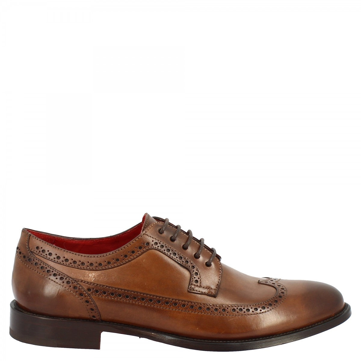 handmade lace-up brogues shoes brandy calf leather