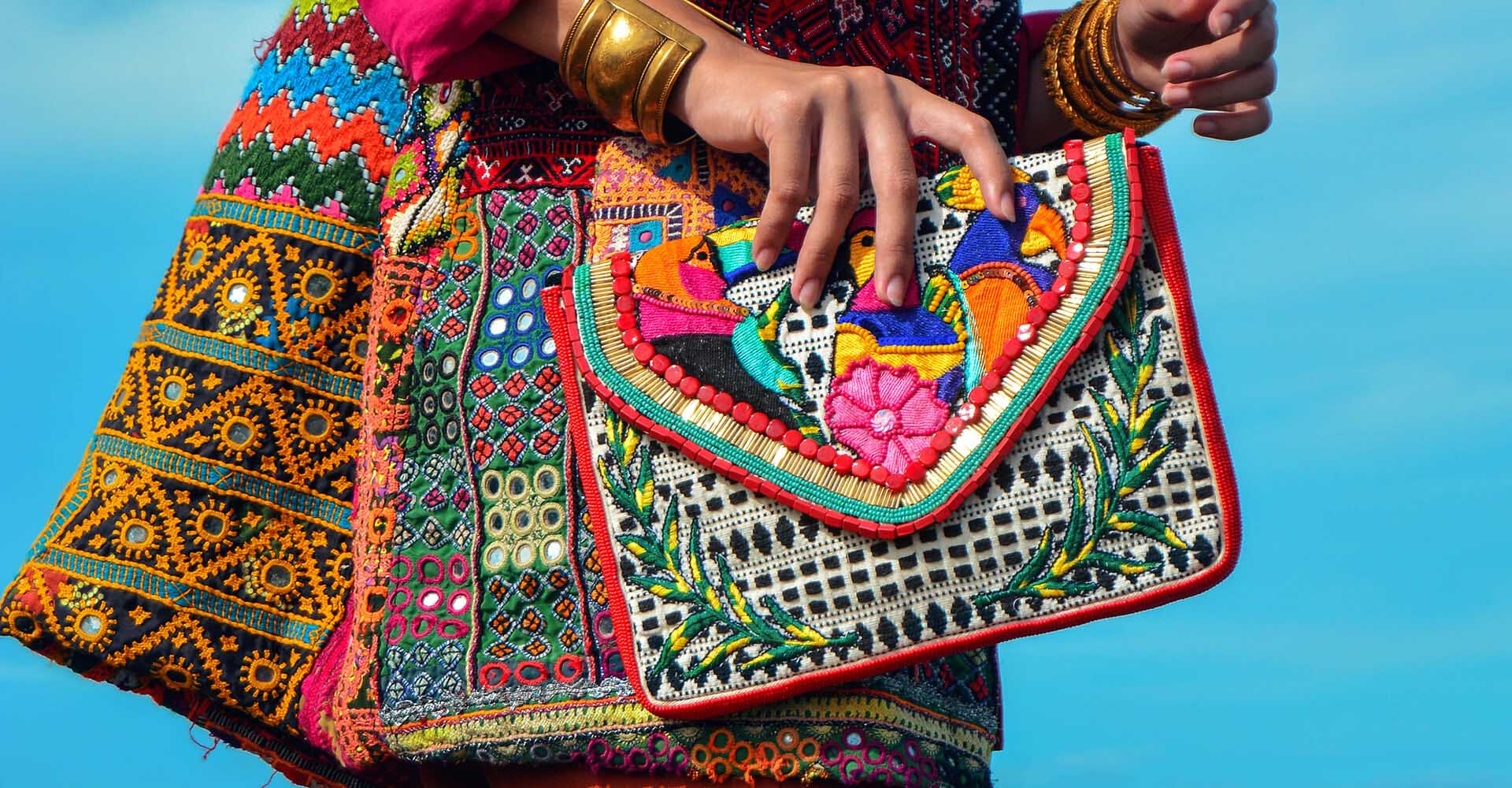 Vintage Gujarati Mirror Floral Fabric – Eclectic Designs