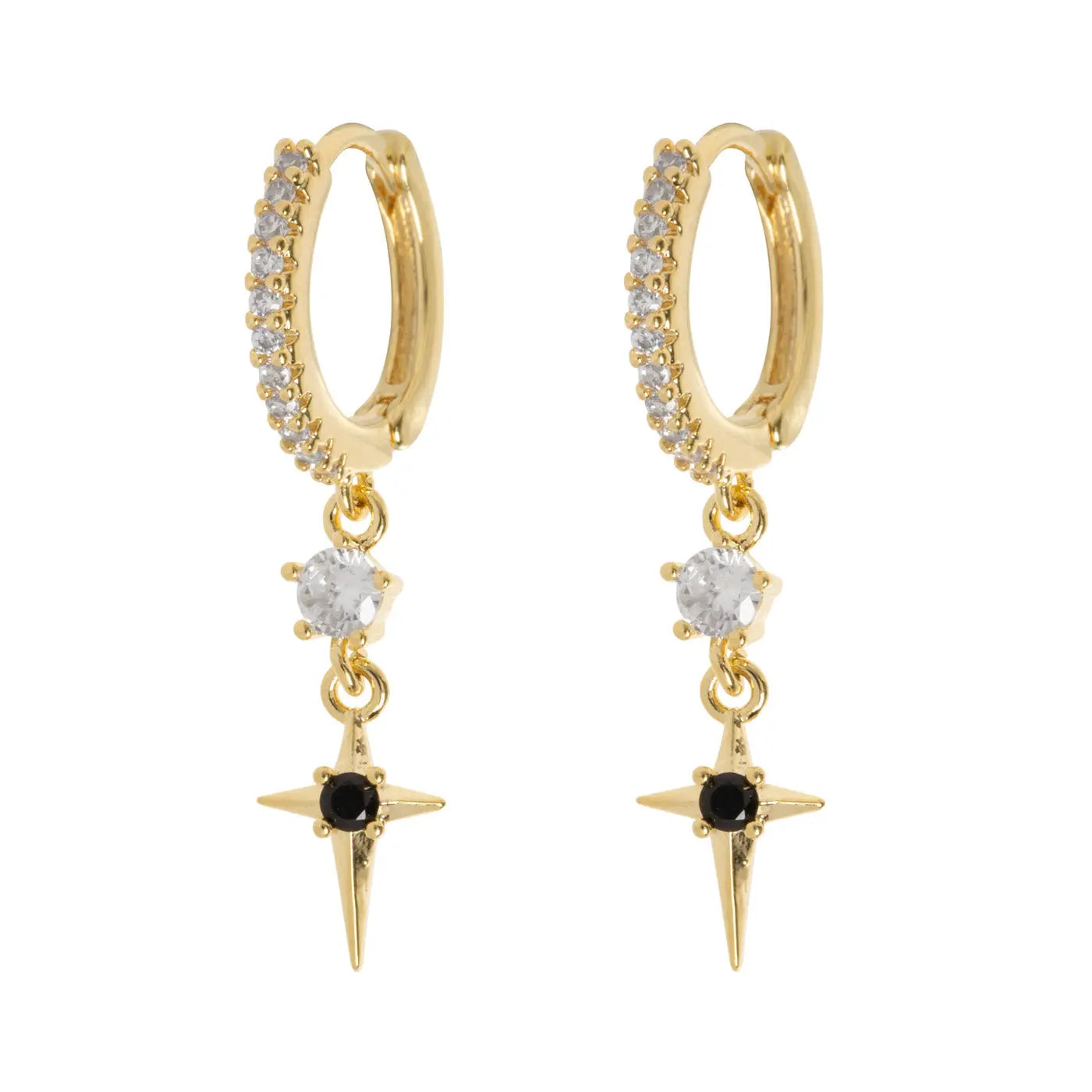 Elvira - Crystal Star Statement Hoop Earrings