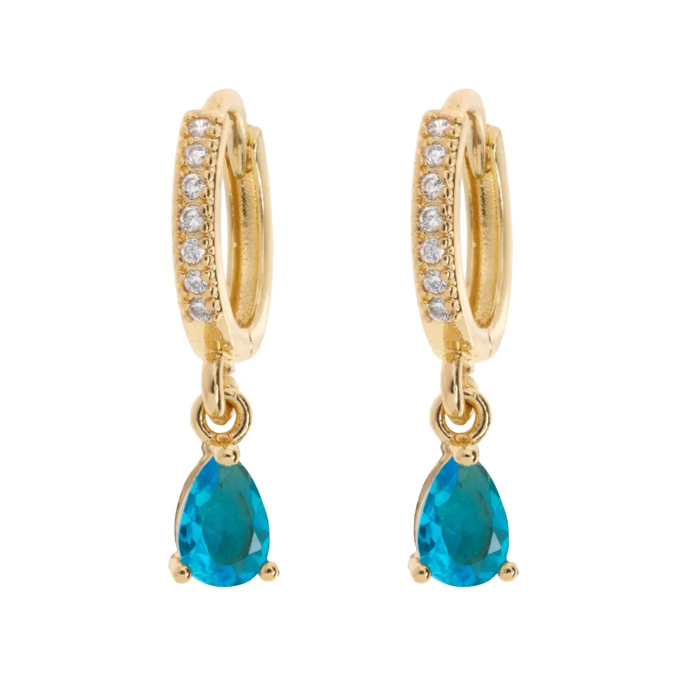 August - Blue Crystal Hoop Earrings