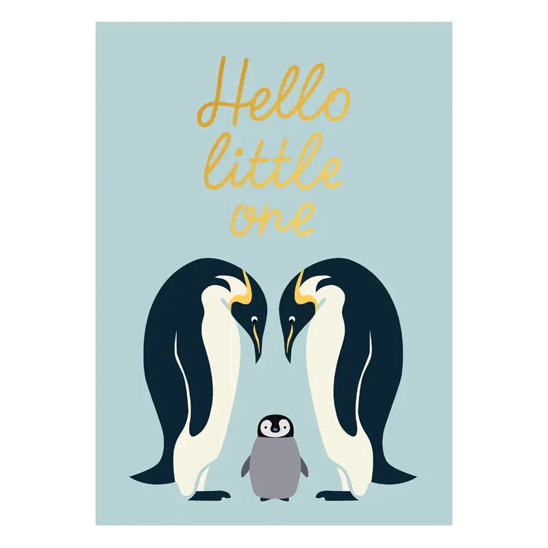 Hello Little One Gold Postcard