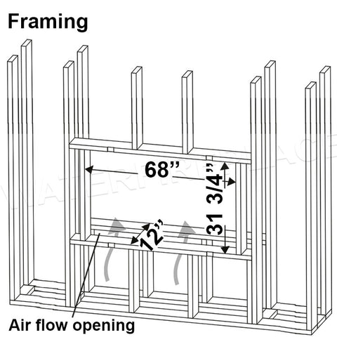 Dimplex Optimyst 66 inch Linear Water Vapor Built-In Electric Fireplace - Water Mist Fireplace with Heater - OLF66-AM Framing