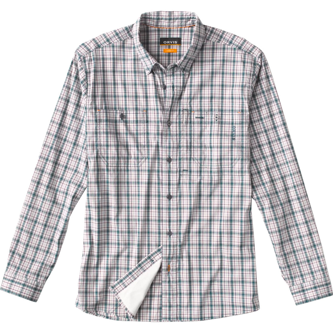 Orvis Men’s PRO Stretch Long-Sleeved Shirt Mist Plaid