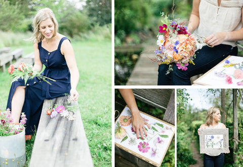 wedding bouquet pressing and artwork, tangled garden, wolfville, ns