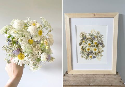 queen anne lace and daisy bouquet white and vintage
