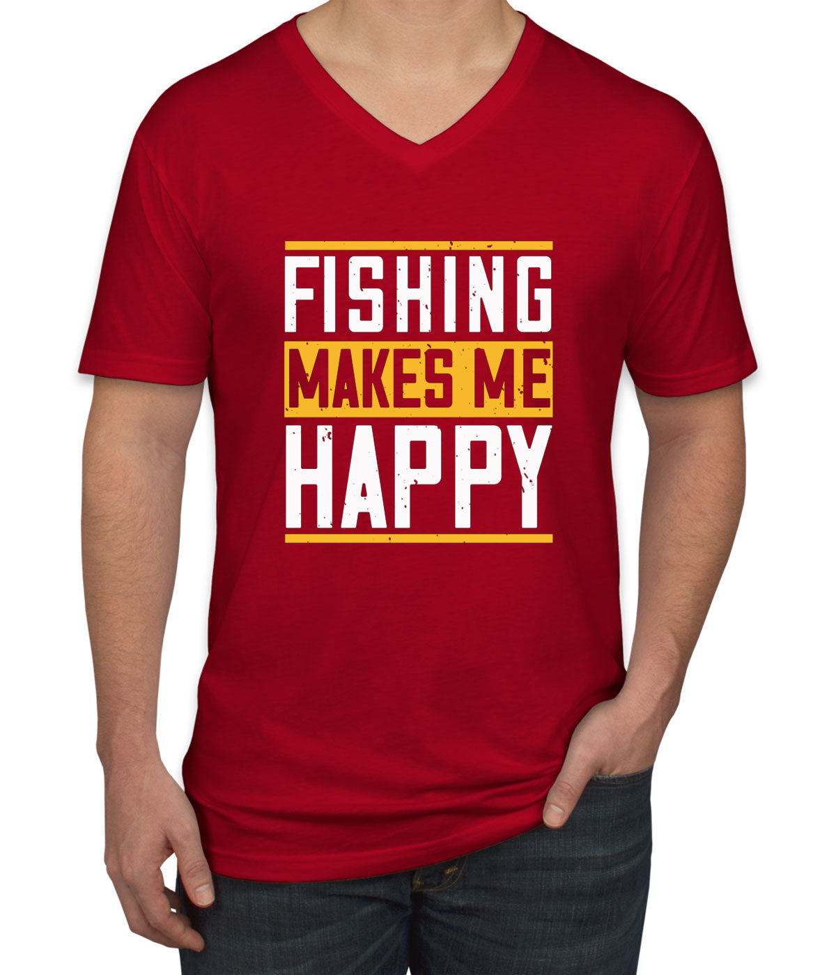 Fishing makes me happy Men's T-Shirt