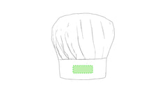 toque cuisinier nilson  Zone 1 - La face avant Zone de marquage max: 90 x 35 mm SÉRIGRAPHIE E (maximale 1 couleur) TRANSFERT SÉRIGRAPHIQUE (maximale 8 couleurs)