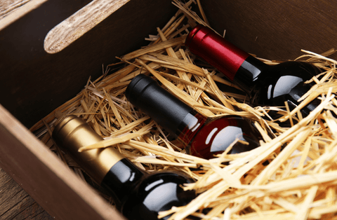 coffret de trois bouteilles de vin