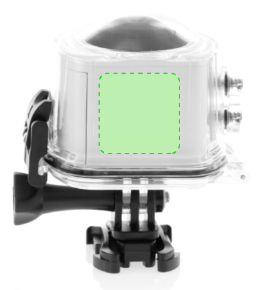 Caméra Sportive 360° Logans Zone 1 - Sur le boîtier de protection Zone de marquage max: 30 x 30 mm TAMPOGRAPHIE K (maximale 1 couleur)