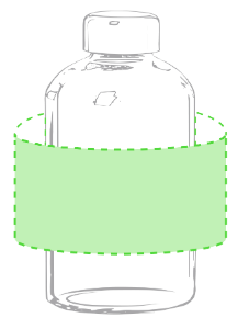 gourde flaber Zone 3 - Autour de la bouteille Zone de marquage max: 190 x 80 mm SÉRIGRAPHIE G (maximale 1 couleur)