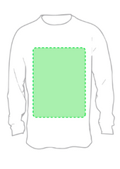 Sweat-Shirt Adulte Sendex Zone 3 - Poitrine Zone de marquage max: 330 x 400 mm SÉRIGRAPHIE F (maximale 6 couleurs) TRANSFERT SÉRIGRAPHIQUE (maximale 8 couleurs) GRAVURE TRANSFERT NUMÉRIQUE (FULLCOLOR)