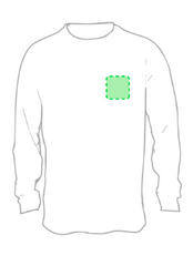 Sweat-Shirt Adulte Sendex Zone 1 - Poitrine gauche Zone de marquage max: 80 x 80 mm SÉRIGRAPHIE F (maximale 6 couleurs) TRANSFERT SÉRIGRAPHIQUE (maximale 8 couleurs) GRAVURE TRANSFERT NUMÉRIQUE (FULLCOLOR) GRAVURE BRODERIE P (FULLCOLOR)