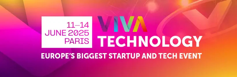 affiche officielle VIVA TECH 2025 - couleurs dans les tons roses/orange/violets
