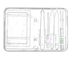 set pour barbecue craxton Zone 2 - Manche de la fourchette face A Zone de marquage max: 8 x 30 mm GRAVURE LASER 2