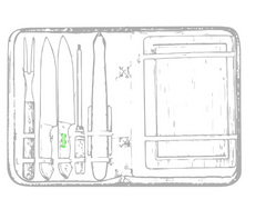 set pour barbecue craxton Zone 8 - Manche du couteau 1 face B Zone de marquage max: 8 x 30 mm GRAVURE LASER 2