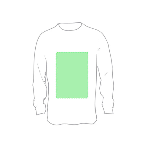 T-Shirt Adulte Blanc Iconic Long Sleeve Zone 3 - Poitrine Zone de marquage max: 330 x 400 mm SÉRIGRAPHIE F (maximale 6 couleurs) TRANSFERT SÉRIGRAPHIQUE (maximale 8 couleurs) GRAVURE TRANSFERT NUMÉRIQUE (FULLCOLOR) GRAVURE QUADRICHROMIE X (Minimum 500 pièces) (FULLCOLOR)