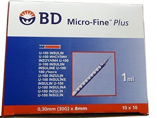 Micro Fine Plus U100 1ml Syringe 0 30mm 30g X 8mm Box Of 100 R All Day Aesthetics Supplies