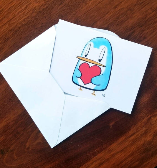 Penguin With A Heart | Owl Adventures Greeting Card
