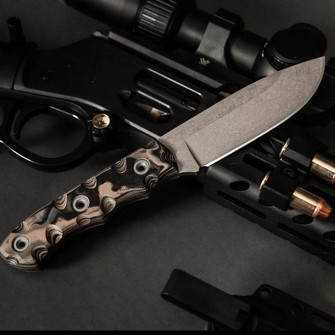 Drop point blade knife