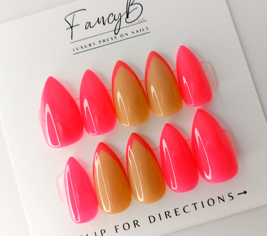 Designer Inspired Press ons | Red Bottoms | FancyB Press on Nails