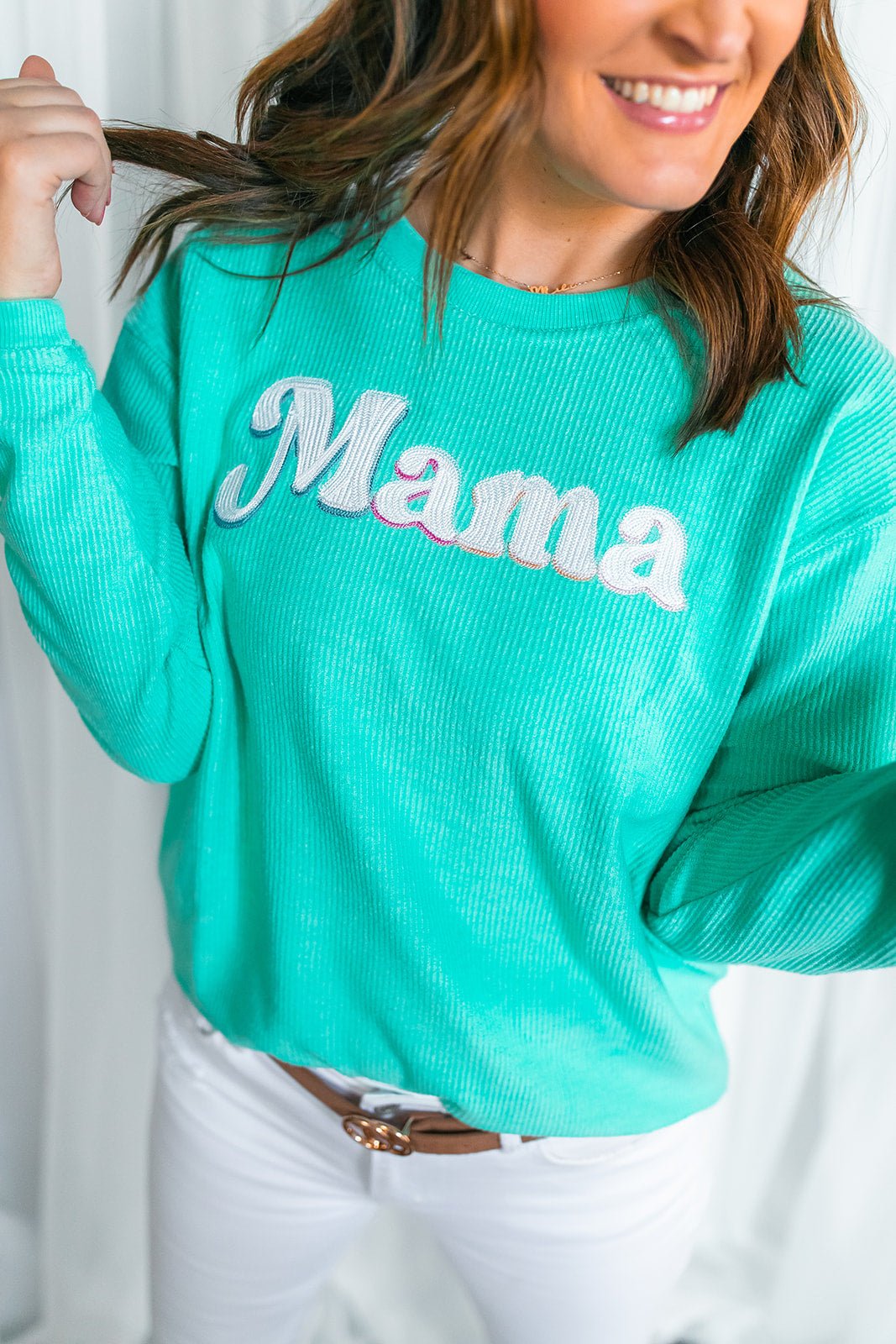 The Mama Corded Sweatshirt - One Eleven Olive Boutique