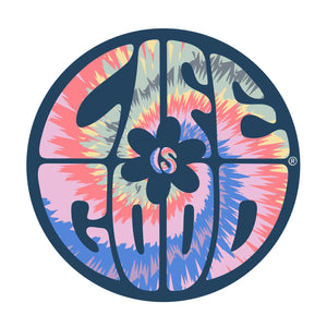 4" Circle Sticker Daisy Circle Tie Dye - Surf, Wind and Fire