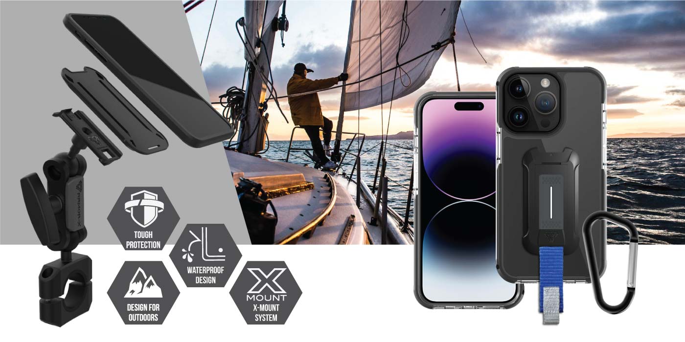 MX-IPH-14PMX | iPhone 14 Pro Max | Waterproof Case IP68 shock & water proof  Cover w/ X-Mount & Carabiner