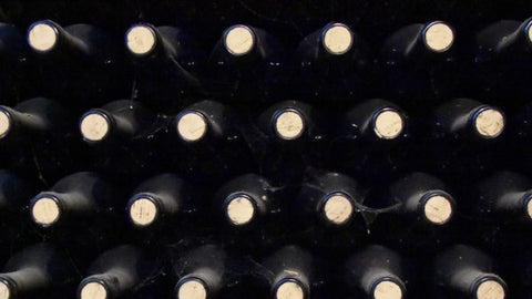 Wine bottles being stored horizontally 