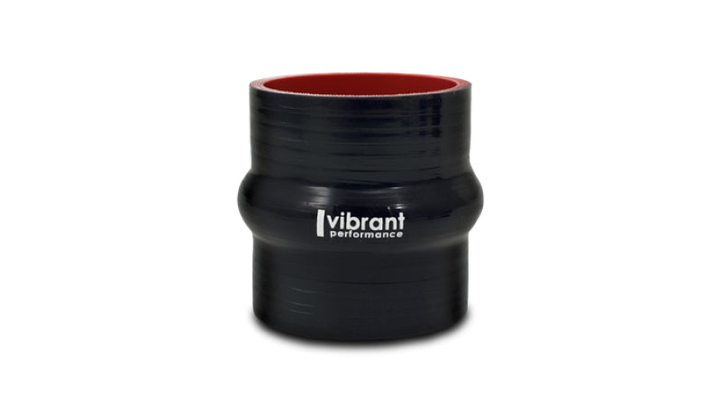 Vibrant 4 Ply Reinforced Silicone Hump Hose Connector - 2.5in I.D. x 3in long (BLACK)