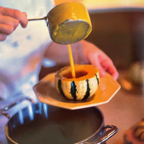 Creamy Butternut Squash Soup with Cayenne Seeds