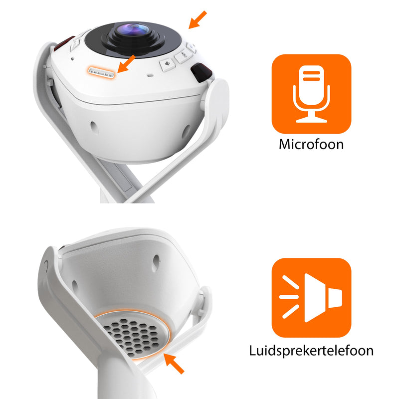 360° AI-webcam met luidsprekertelefoon