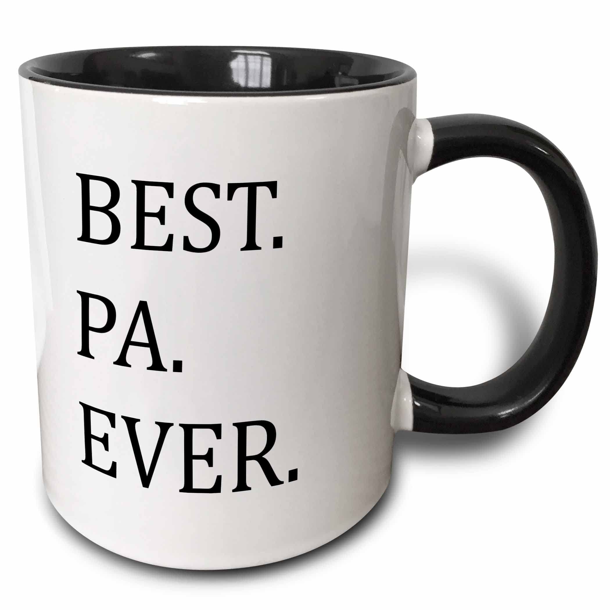 3drose mug_153843_4" Cat Dad Text in Black with Two Paw Prints - for male Pet Owners and Kitty Lovers Mug, 11 oz, Black XYQ5_Q4YZJ53