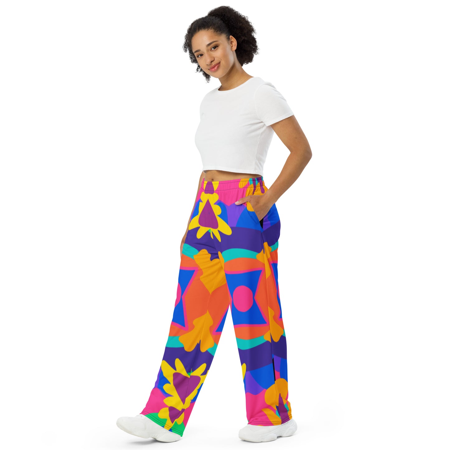 Colorful Striped Wide Leg Pants