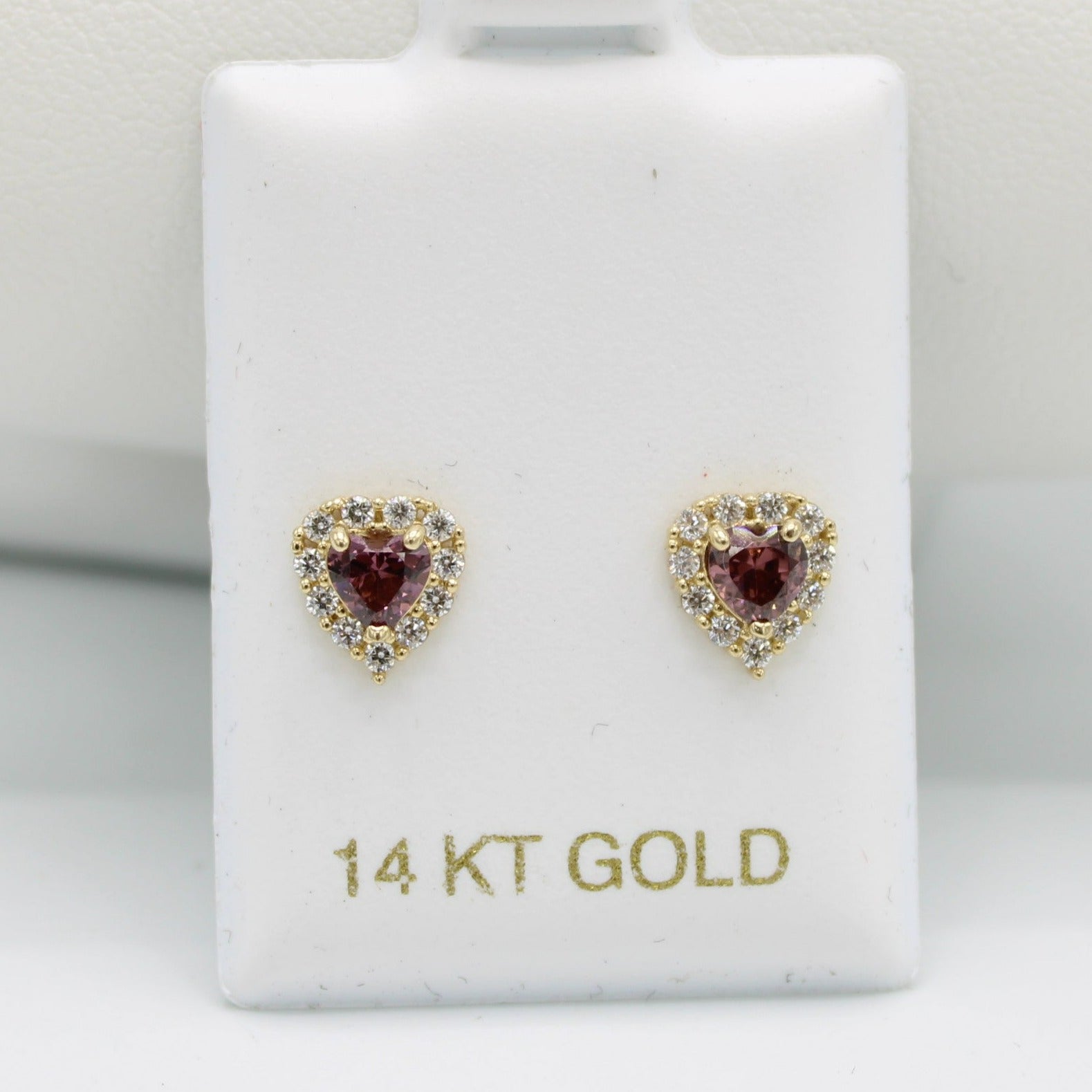 14k Pink Stone Baby Earrings – The Gold SuperStore